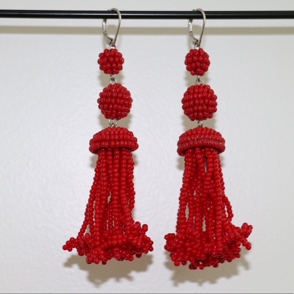 Cèline beaded tassel earrings